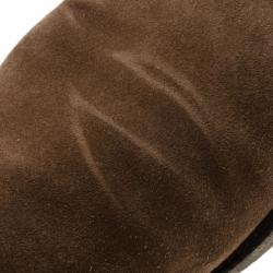 مملوكة مسبقًا Louis Vuitton Brown Suede Wintry Half Boots Size 40