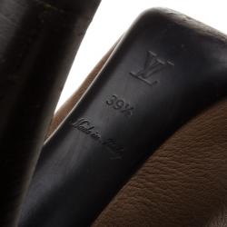 مملوكة مسبقًا Louis Vuitton Brown Leather Queen Mid Calf Boots Size 39.5