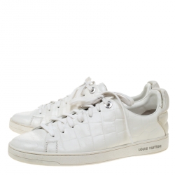 مملوكة مسبقًا  Louis Vuitton White Croc Embossed Leather Frontrow Sneakers Size 41.5