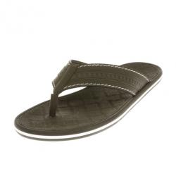 Pre Owned Louis Vuitton Green Leather Ipanema Thong Sandals Size 42