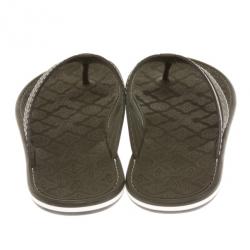 Pre Owned Louis Vuitton Green Leather Ipanema Thong Sandals Size 42