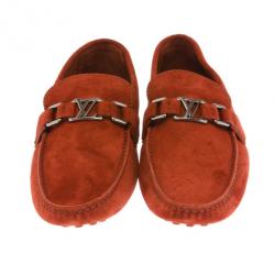 مملوكة مسبقًا Louis Vuitton Brick Red Suede Hockenheim Loafers Size 41.5