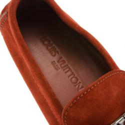مملوكة مسبقًا Louis Vuitton Brick Red Suede Hockenheim Loafers Size 41.5