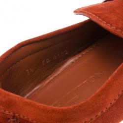 مملوكة مسبقًا Louis Vuitton Brick Red Suede Hockenheim Loafers Size 41.5