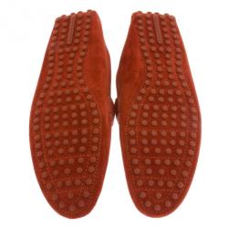 مملوكة مسبقًا Louis Vuitton Brick Red Suede Hockenheim Loafers Size 41.5