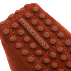 مملوكة مسبقًا Louis Vuitton Brick Red Suede Hockenheim Loafers Size 41.5
