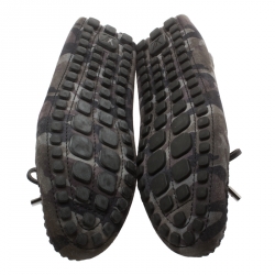 Pre Owned حذاء اريزونا لوفرز لوي فيتون سويدي مطبوع كاموفلاش رمادي مقاس 42