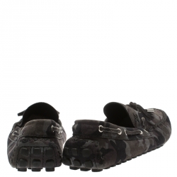 Pre Owned حذاء اريزونا لوفرز لوي فيتون سويدي مطبوع كاموفلاش رمادي مقاس 42