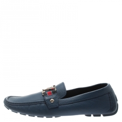 مملوكة مسبقًا حذاء مونت كارلو لوفرز لوي فيتون أزرق مقاس 41