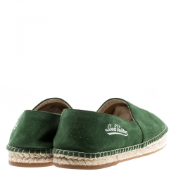 Louis Vuitton Green Suede Slip On Espadrilles Size 41.5