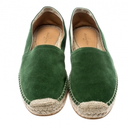 Louis Vuitton Green Suede Slip On Espadrilles Size 41.5