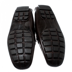 Pre Owned Louis Vuitton Brown Leather Monte Carlo Loafers Size 43