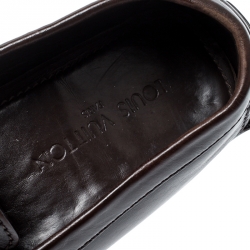 Pre Owned Louis Vuitton Brown Leather Monte Carlo Loafers Size 43