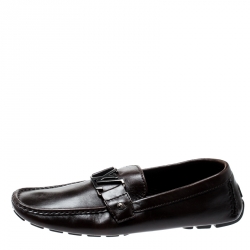 Pre Owned Louis Vuitton Brown Leather Monte Carlo Loafers Size 43