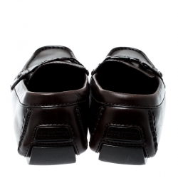 Pre Owned Louis Vuitton Brown Leather Monte Carlo Loafers Size 43
