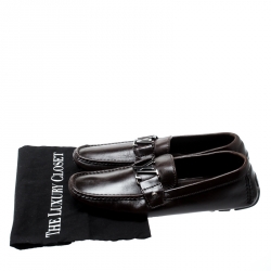 Pre Owned Louis Vuitton Brown Leather Monte Carlo Loafers Size 43