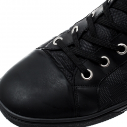 Louis Vuitton Black Damier Graphite Fabric And Suede Trim Zip Up High Top Sneakers Size 45