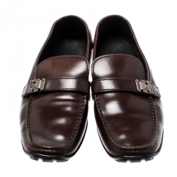 مملوكة مسبقًا Louis Vuitton Brown Leather Loafers Size 42