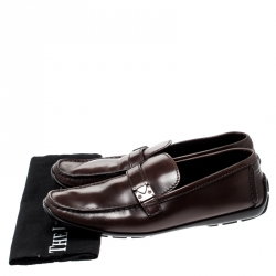 مملوكة مسبقًا Louis Vuitton Brown Leather Loafers Size 42