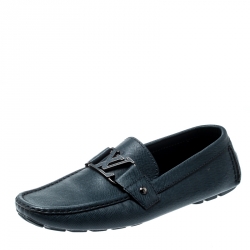 Louis Vuitton Navy Blue Monte Carlo Leather Moccasin 7 – The Closet