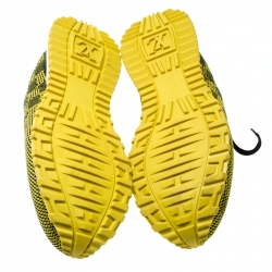 Pre Owned حذاء رياضي لوي فيتون ران اواي جلد وتريكو قطن أسود/ أصفر مقاس 42.5