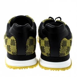 Pre Owned حذاء رياضي لوي فيتون ران اواي جلد وتريكو قطن أسود/ أصفر مقاس 42.5