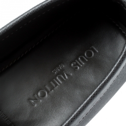 Pre Owned Louis Vuitton Grey Leather Monte Carlo Loafers Size 44