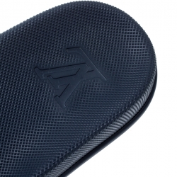 Pre Owned Louis Vuitton Blue Damier Embossed Rubber Waterfront Flat Slides Size 42.5