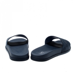 Pre Owned صندل سلايد فلات لوي فيتون ووترفرونت دامييه أزرق مقاس 43