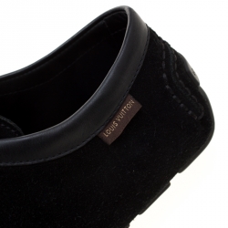 Louis Vuitton Black Suede Lace Up Boots Size 39.5