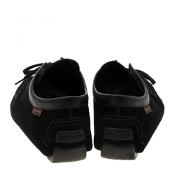 Louis Vuitton Black Suede Lace Up Boots Size 39.5