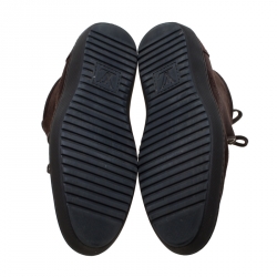 Pre Owned Louis Vuitton Brown Suede Sneaker Boots Size 40