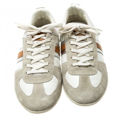 Pre Owned Louis Vuitton Tricolor Leather And Suede Lace Up Sneakers Size 43