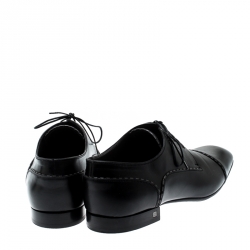 Louis Vuitton Black Leather Lace Up Oxfords Size 44.5