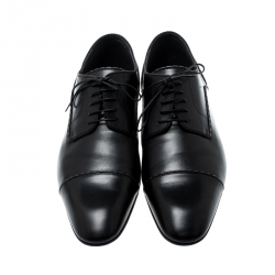 Louis Vuitton Black Leather Lace Up Oxfords Size 44.5