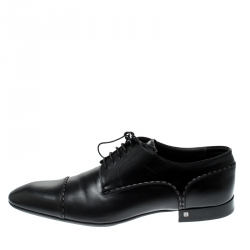Louis Vuitton Black Leather Lace Up Oxfords Size 44.5