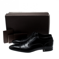 Louis Vuitton Black Leather Lace Up Oxfords Size 44.5