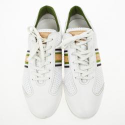 Louis Vuitton White Perforated Leather Bastia Sneakers Size 41