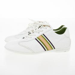 Louis Vuitton White Perforated Leather Bastia Sneakers Size 41
