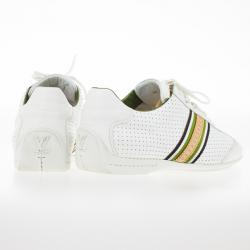Louis Vuitton White Perforated Leather Bastia Sneakers Size 41