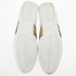 Louis Vuitton White Perforated Leather Bastia Sneakers Size 41
