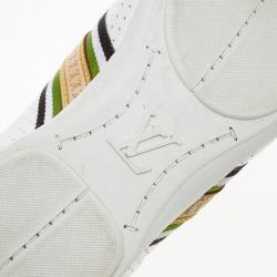Louis Vuitton White Perforated Leather Bastia Sneakers Size 41