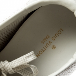 مملوكة مسبقًا Louis Vuitton White Epi Leather And Mesh Harlem Sneakers Size 43