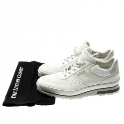 مملوكة مسبقًا Louis Vuitton White Epi Leather And Mesh Harlem Sneakers Size 43