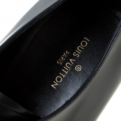 Pre Owned حذاء دربي لوي فيتون أربطة جلد رمادي داكن مقاس 43.5