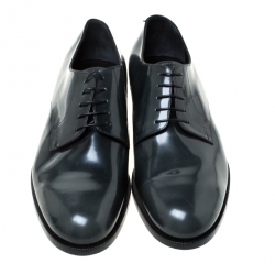 مملوكة مسبقًا Louis Vuitton Dark Grey Leather Lace Up Derby Size 43