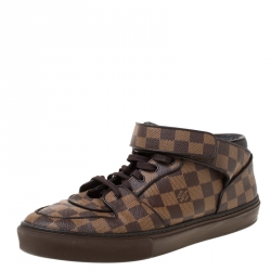 LOUIS VUITTON Acapulco Damier Ebene Lace-Up Strap Mid Top