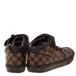 Louis Vuitton Damier Ebene Canvas Lace Up High Top Sneakers Size 45