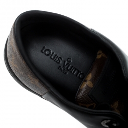 Pre Owned  حذاء رياضي لوي فيتون ماتش آب جلد وكانفاس مونوغرامي بني / أسو مقاس 42