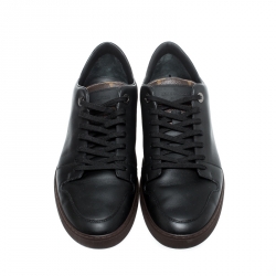 Pre Owned  حذاء رياضي لوي فيتون ماتش آب جلد وكانفاس مونوغرامي بني / أسو مقاس 42